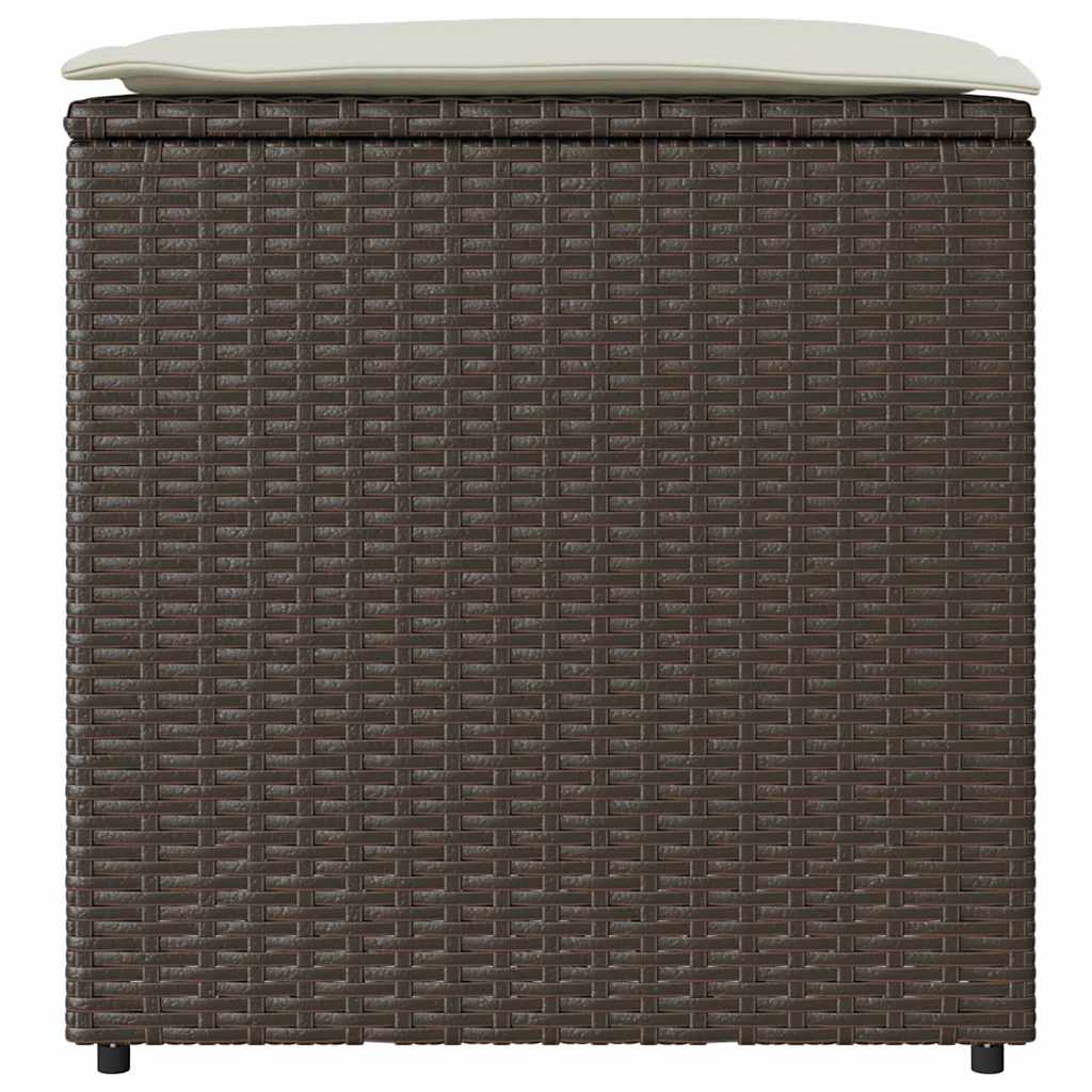 Kussenbox met opslag Bruin 50 x 50 x 50 cm poly rattan is nu te koop bij PeponiXL, paradijselijk wonen!