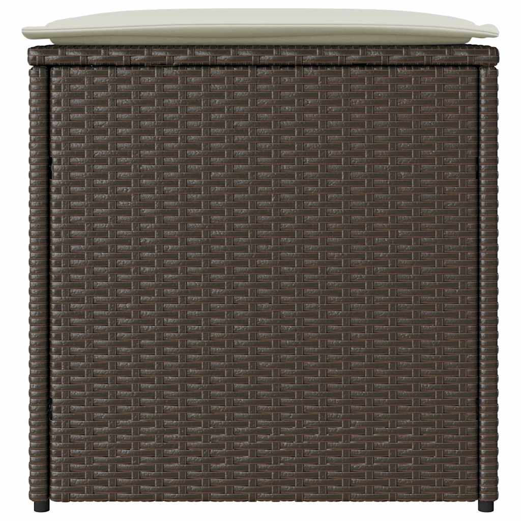 Kussenbox met opslag Bruin 50 x 50 x 50 cm poly rattan is nu te koop bij PeponiXL, paradijselijk wonen!