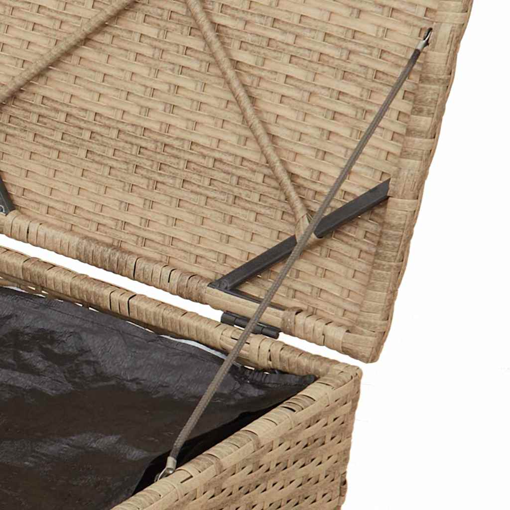 Kussenbox met opslag Beige 50 x 50 x 50 cm poly rattan is nu te koop bij PeponiXL, paradijselijk wonen!