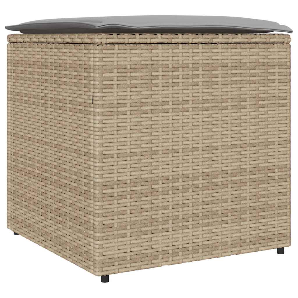 Kussenbox met opslag Beige 50 x 50 x 50 cm poly rattan is nu te koop bij PeponiXL, paradijselijk wonen!