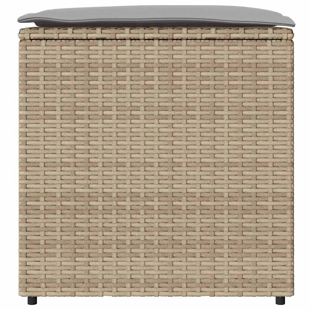 Kussenbox met opslag Beige 50 x 50 x 50 cm poly rattan is nu te koop bij PeponiXL, paradijselijk wonen!