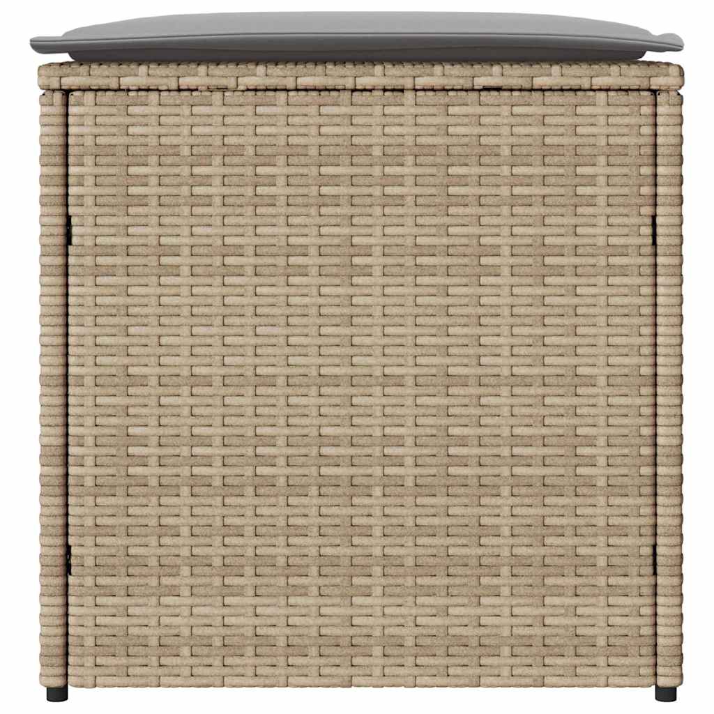 Kussenbox met opslag Beige 50 x 50 x 50 cm poly rattan is nu te koop bij PeponiXL, paradijselijk wonen!