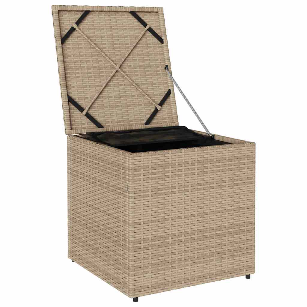 Kussenbox met opslag Beige 50 x 50 x 50 cm poly rattan is nu te koop bij PeponiXL, paradijselijk wonen!