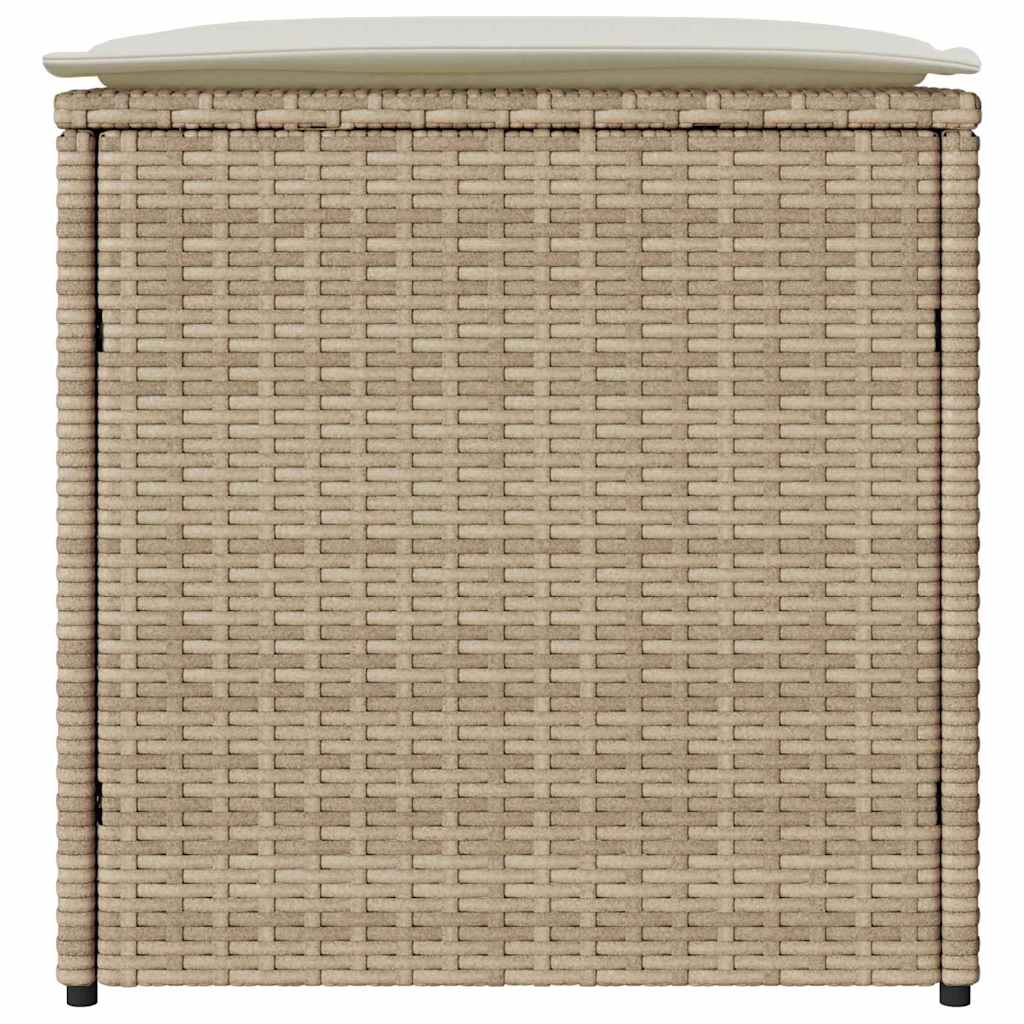 Kussenbox met opslag Beige 50 x 50 x 50 cm poly rattan is nu te koop bij PeponiXL, paradijselijk wonen!