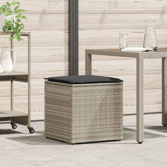 Kussenbox met opslag Lichtgrijs 50 x 50 x 50 cm poly rattan is nu te koop bij PeponiXL, paradijselijk wonen!