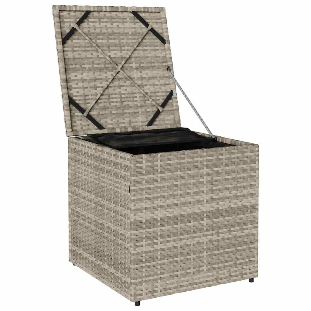 Kussenbox met opslag Lichtgrijs 50 x 50 x 50 cm poly rattan is nu te koop bij PeponiXL, paradijselijk wonen!