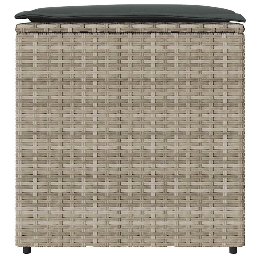 Kussenbox met opslag Lichtgrijs 50 x 50 x 50 cm poly rattan is nu te koop bij PeponiXL, paradijselijk wonen!
