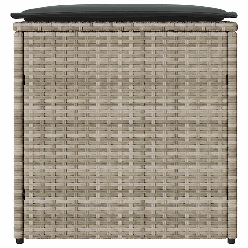 Kussenbox met opslag Lichtgrijs 50 x 50 x 50 cm poly rattan is nu te koop bij PeponiXL, paradijselijk wonen!