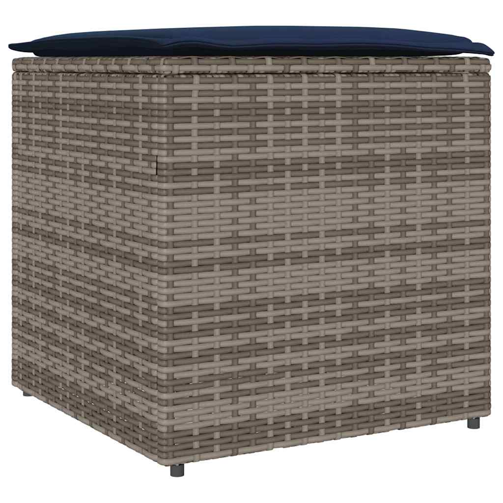 Kussenbox met opslag Grijs 50 x 50 x 50 cm poly rattan is nu te koop bij PeponiXL, paradijselijk wonen!