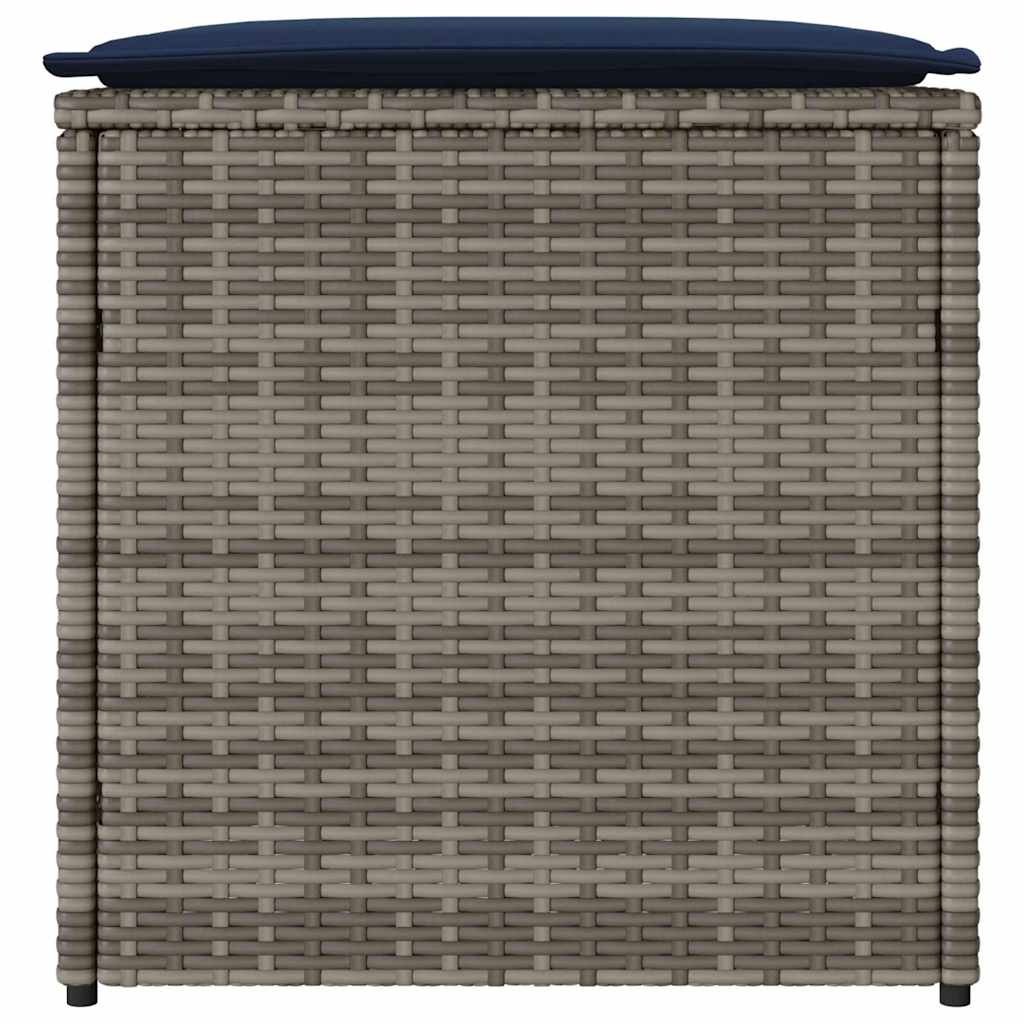 Kussenbox met opslag Grijs 50 x 50 x 50 cm poly rattan is nu te koop bij PeponiXL, paradijselijk wonen!
