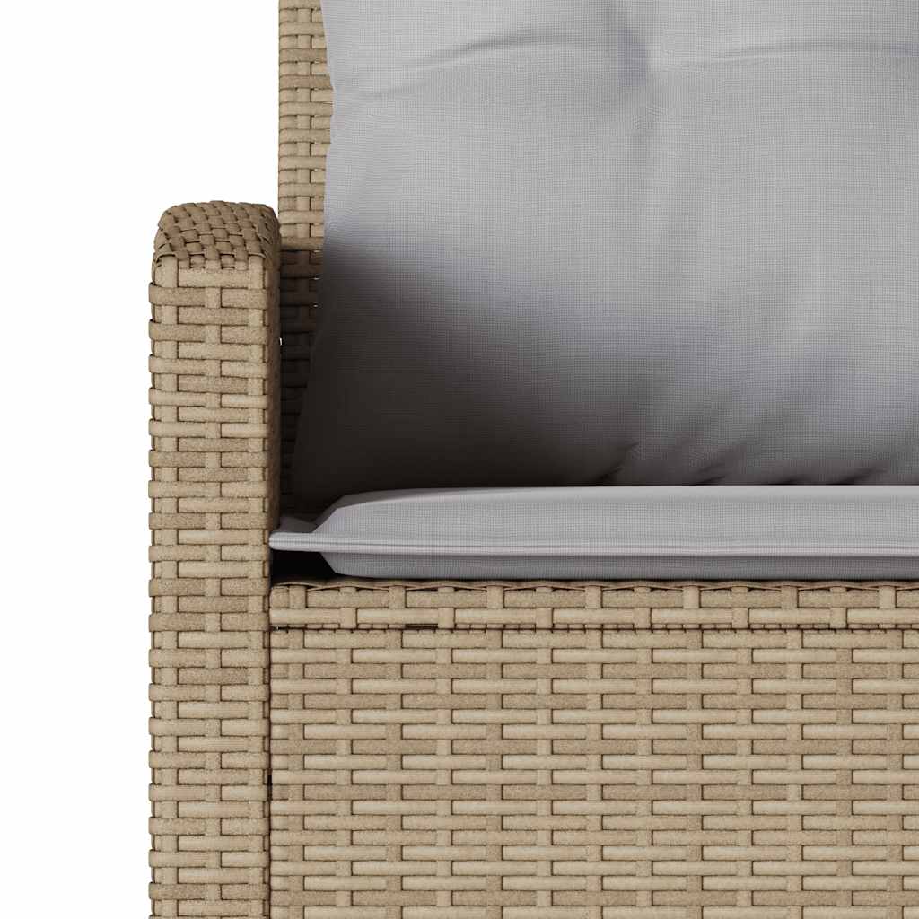 Loungebank met kussens L-vormig poly rattan beige is nu te koop bij PeponiXL, paradijselijk wonen!