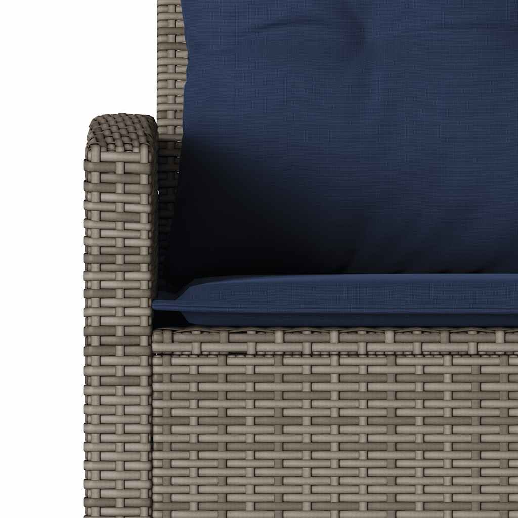 Loungebank met kussens L-vormig poly rattan grijs is nu te koop bij PeponiXL, paradijselijk wonen!