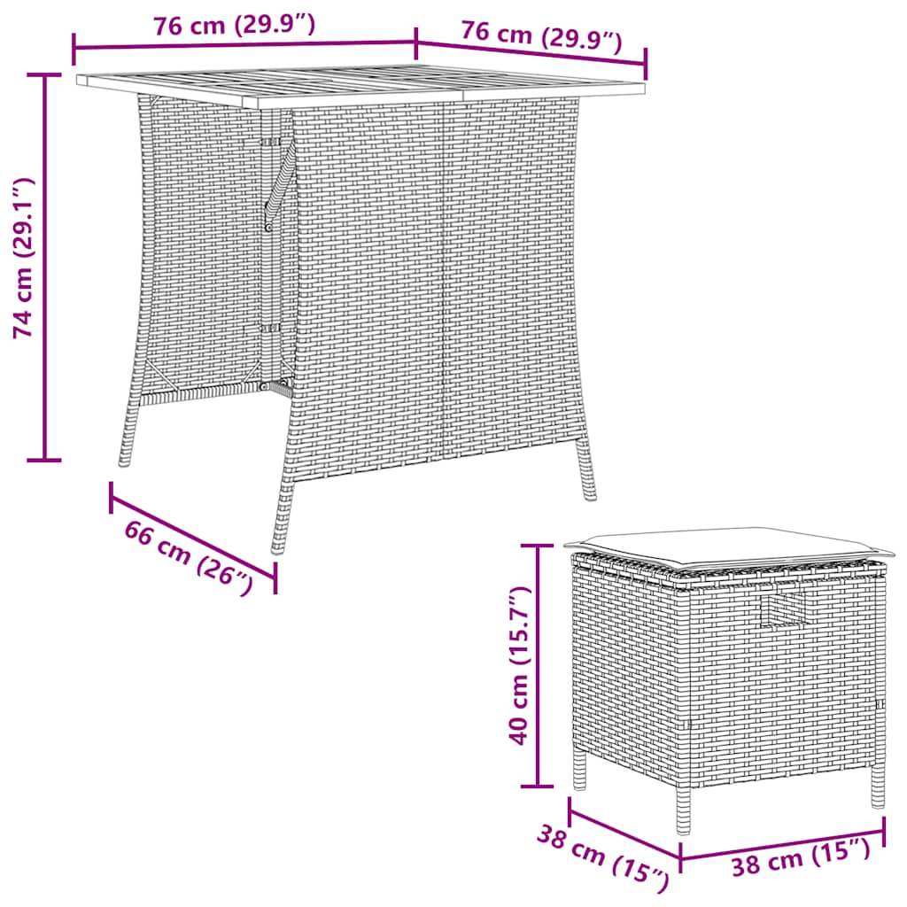 5-delige Tuinset met kussens poly rattan zwart is nu te koop bij PeponiXL, paradijselijk wonen!