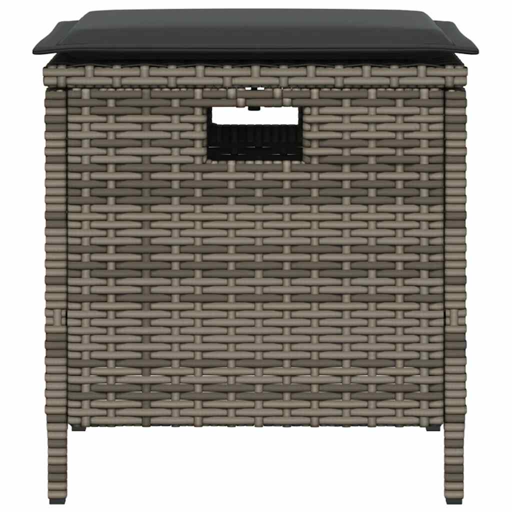 5-delige Tuinset met kussens poly rattan grijs is nu te koop bij PeponiXL, paradijselijk wonen!