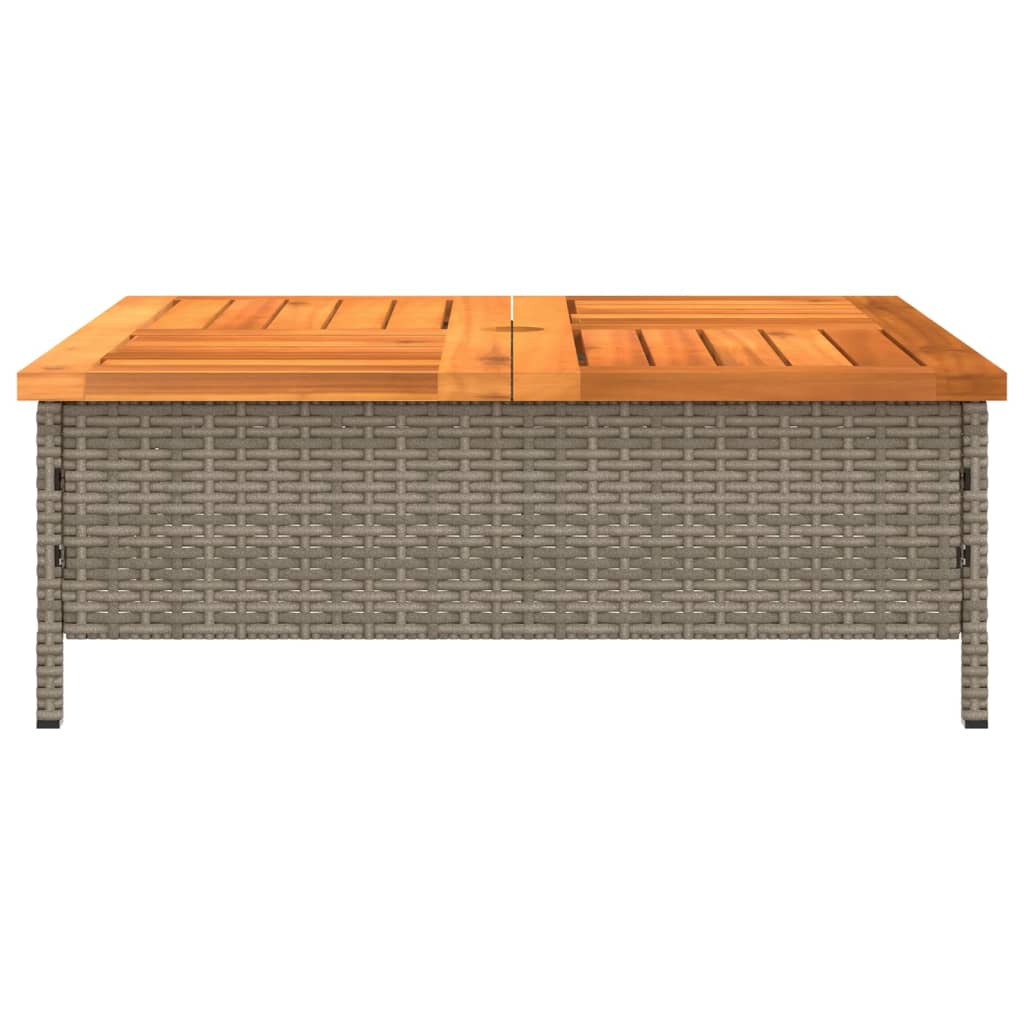 Parasolvoetbedekking 70x70x25 cm poly rattan acaciahout grijs is nu te koop bij PeponiXL, paradijselijk wonen!