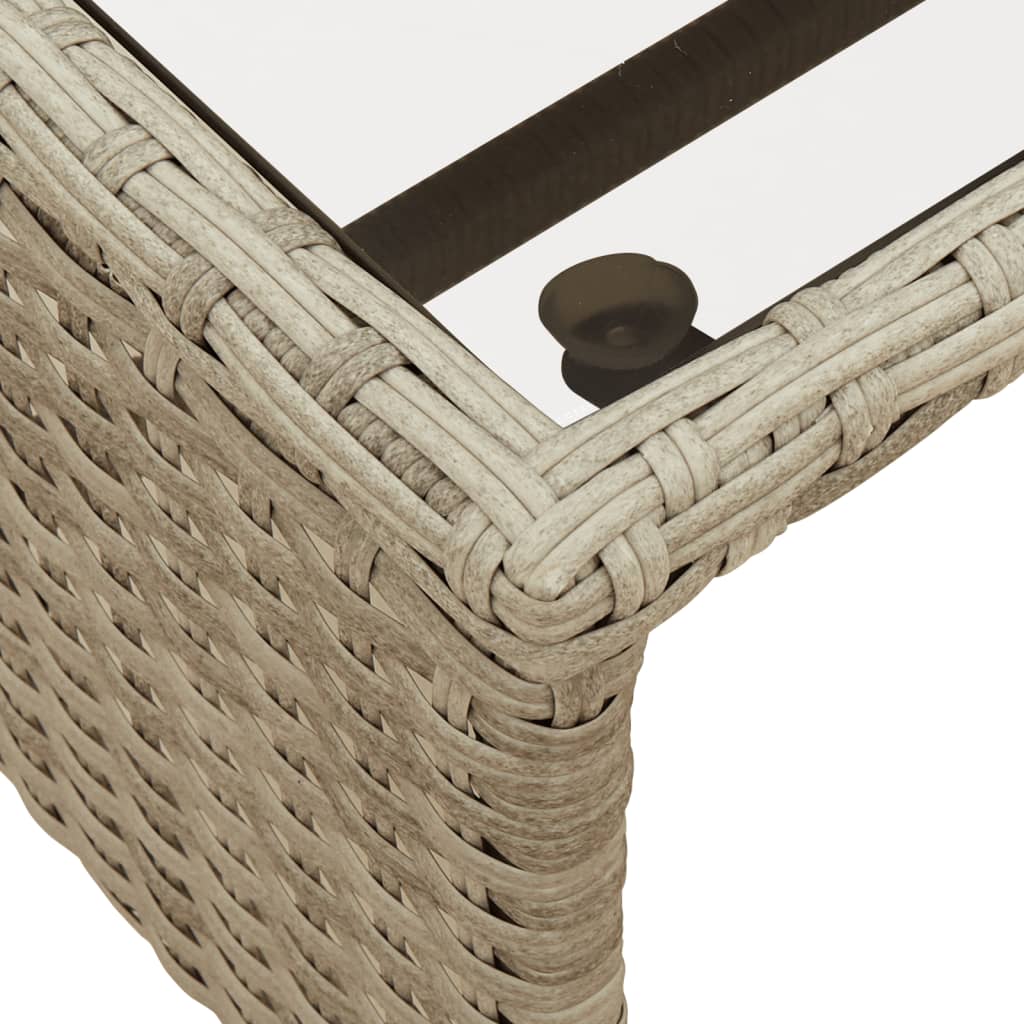 Tuinbank met tafel en kussens L-vormig poly rattan lichtgrijs is nu te koop bij PeponiXL, paradijselijk wonen!