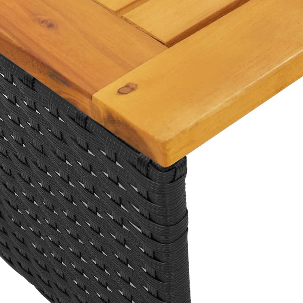 Tuinbank met tafel en kussens L-vormig poly rattan zwart is nu te koop bij PeponiXL, paradijselijk wonen!