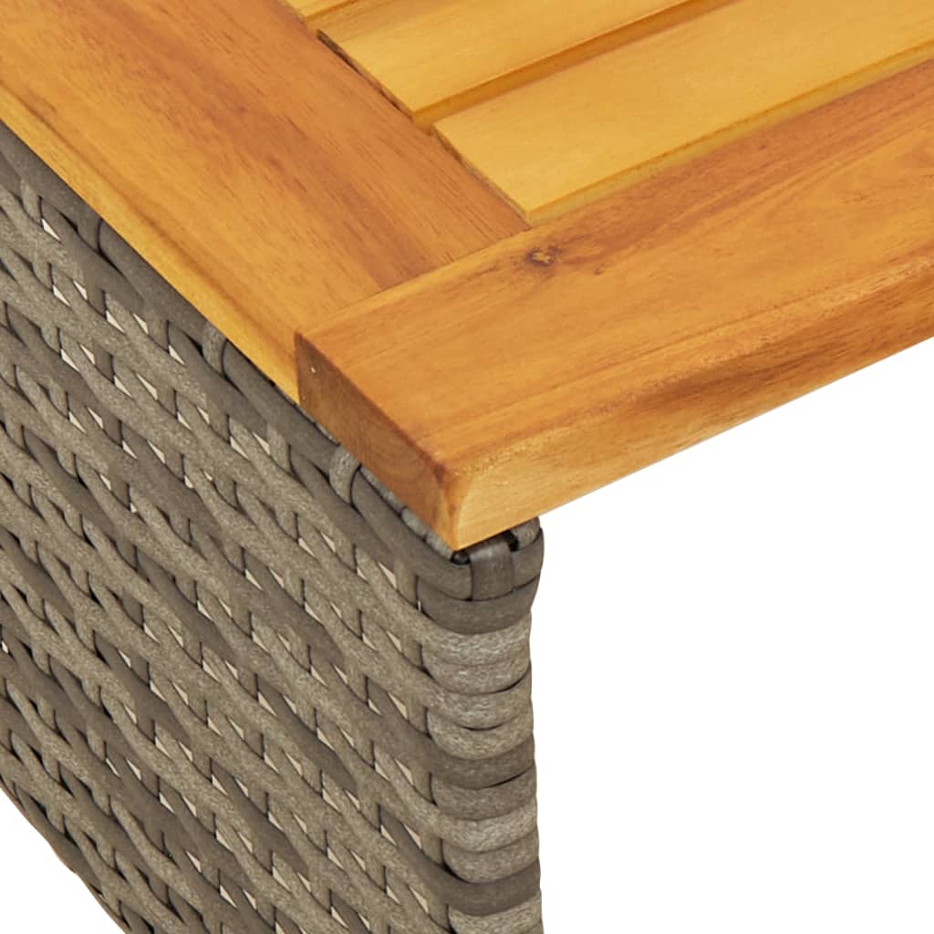 Tuinbank met tafel en kussens L-vormig poly rattan grijs is nu te koop bij PeponiXL, paradijselijk wonen!
