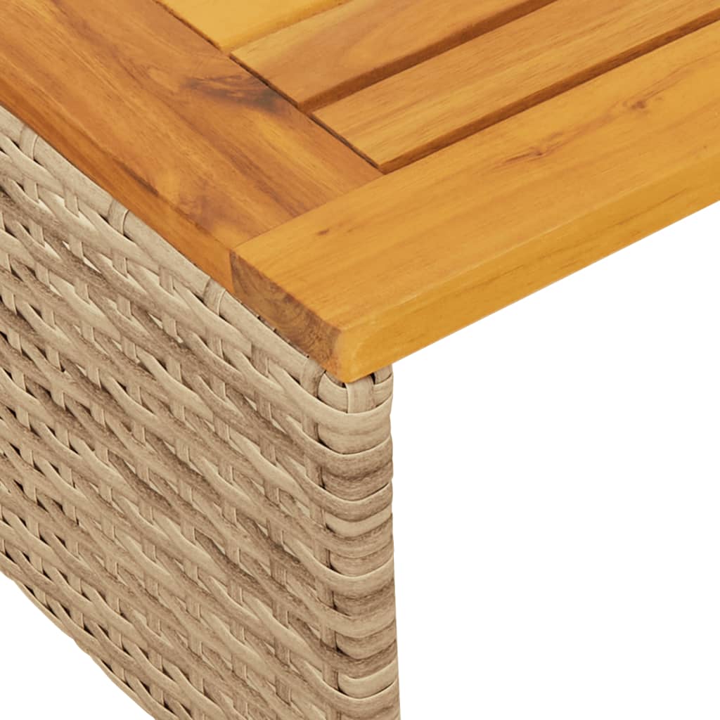 Tuinbank met tafel en kussens L-vormig poly rattan beige is nu te koop bij PeponiXL, paradijselijk wonen!