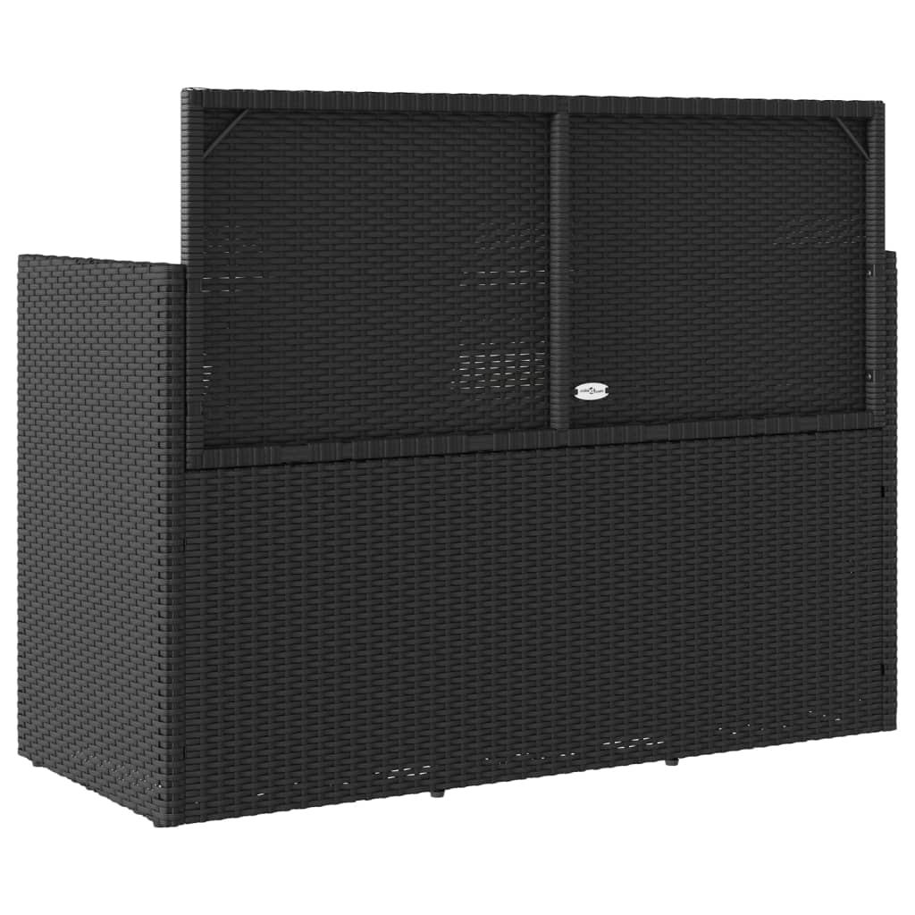 Tuinbank met kussens poly rattan zwart is nu te koop bij PeponiXL, paradijselijk wonen!