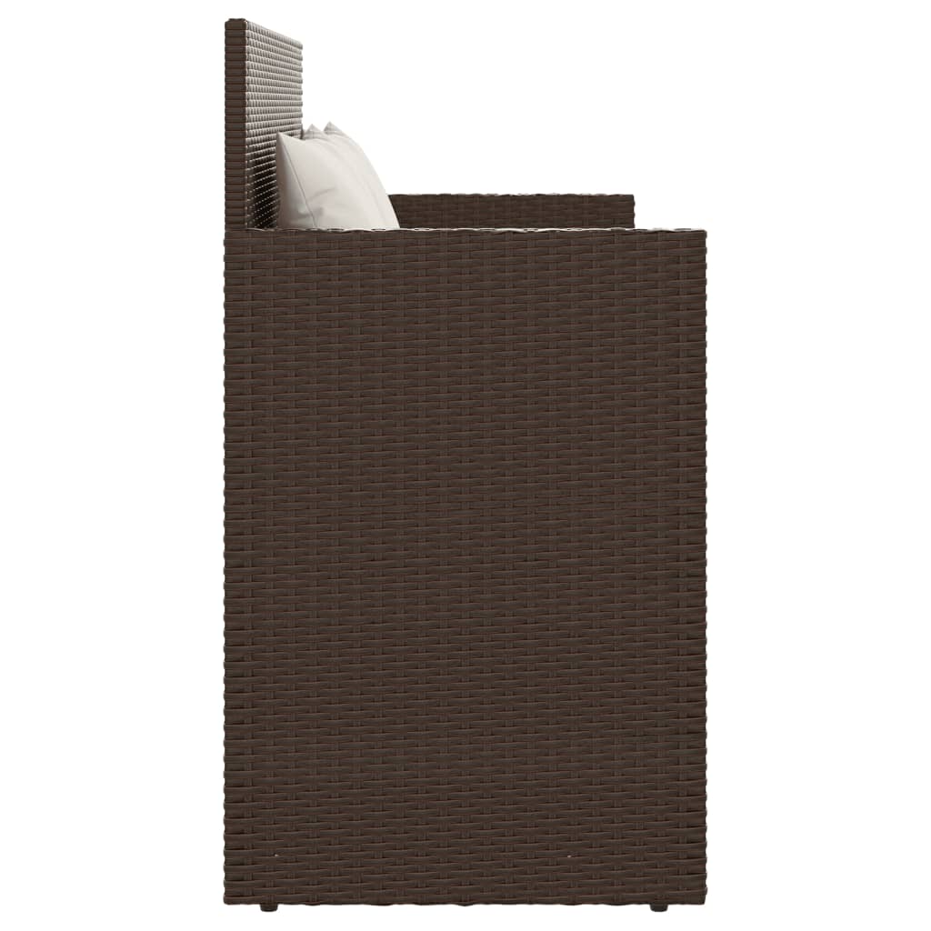 Tuinbank met kussens poly rattan bruin is nu te koop bij PeponiXL, paradijselijk wonen!