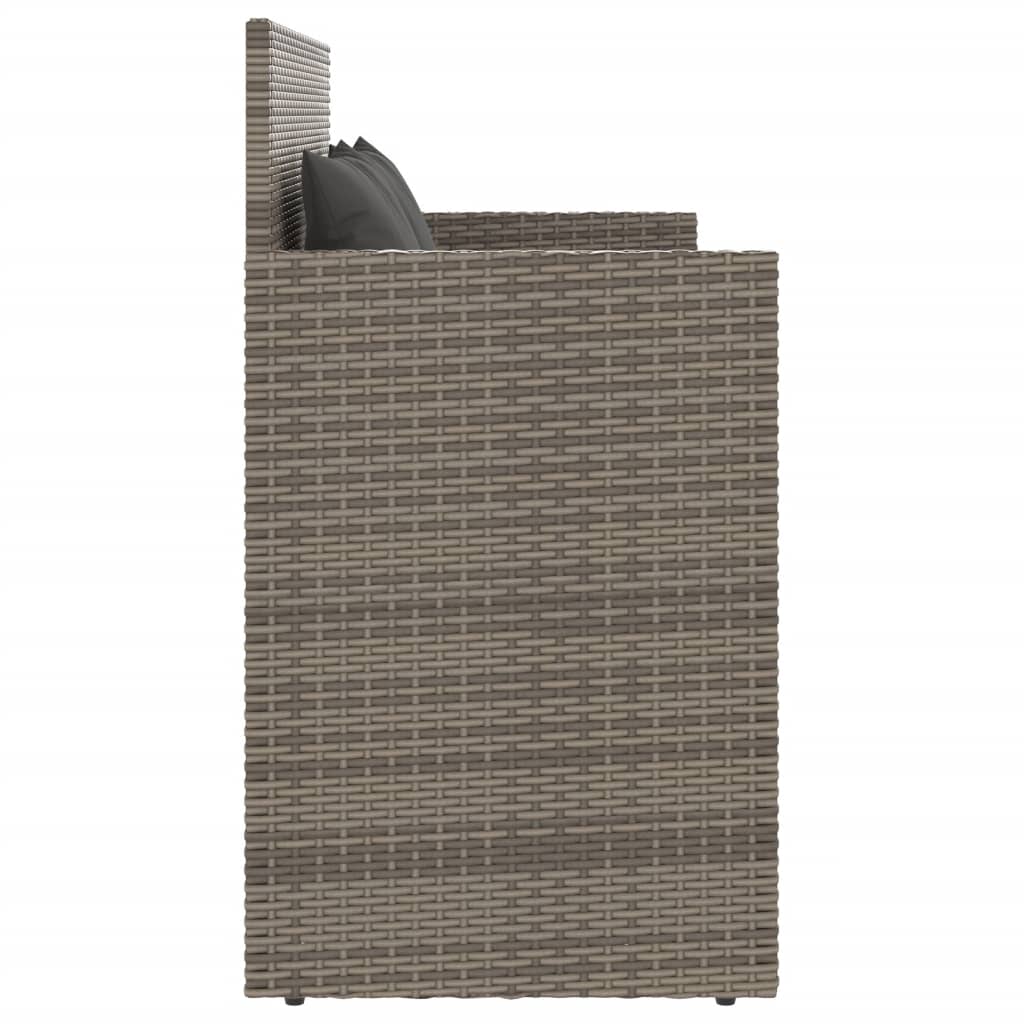 Tuinbank met kussens poly rattan grijs is nu te koop bij PeponiXL, paradijselijk wonen!