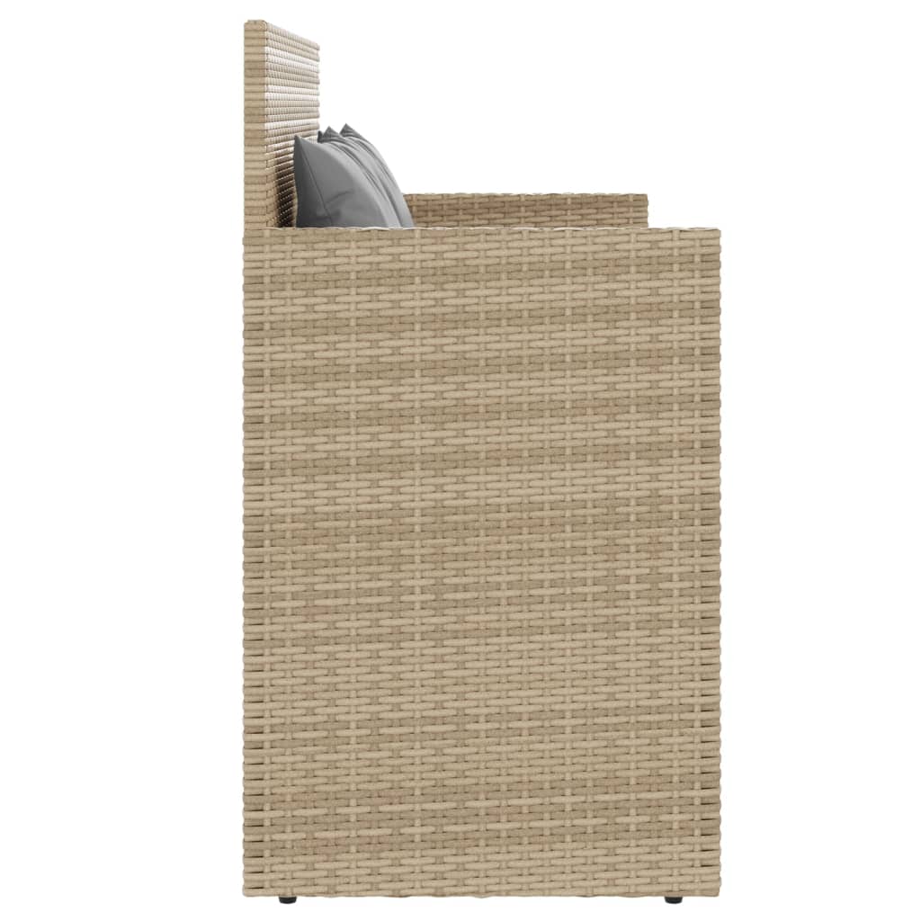 Tuinbank met kussens poly rattan beige is nu te koop bij PeponiXL, paradijselijk wonen!