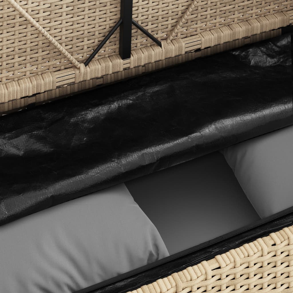 Tuinbank met kussens poly rattan beige is nu te koop bij PeponiXL, paradijselijk wonen!