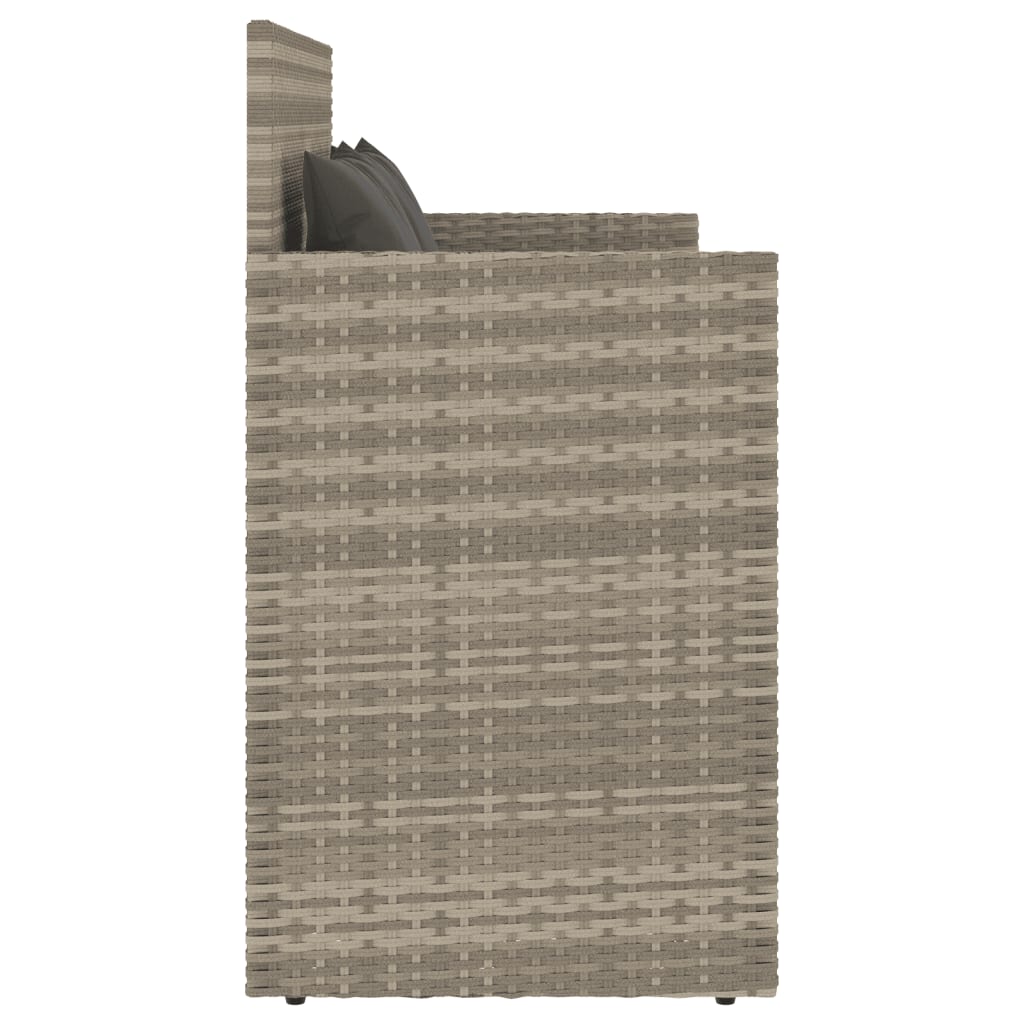 Tuinbank met kussens poly rattan lichtgrijs is nu te koop bij PeponiXL, paradijselijk wonen!