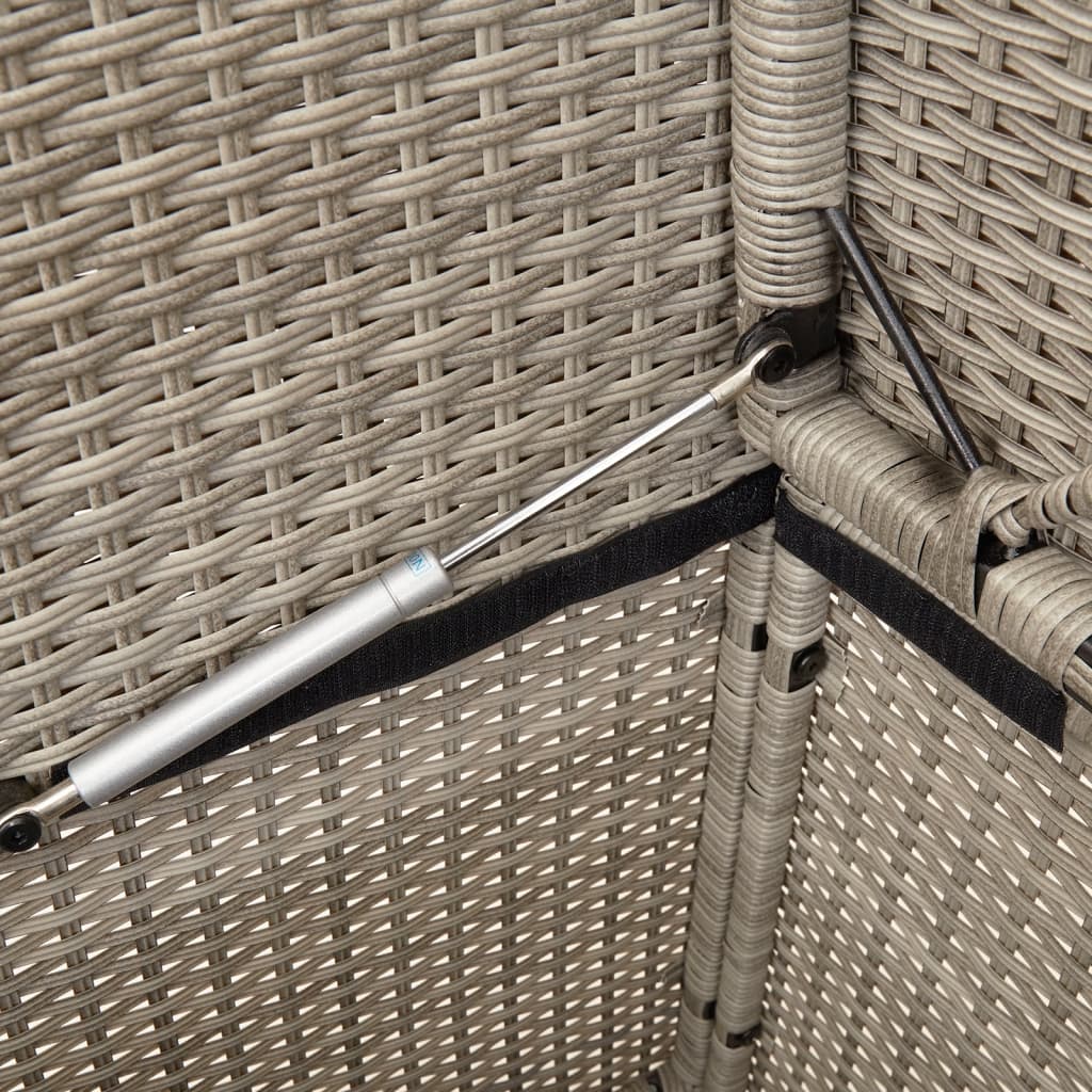 Tuinbank met kussens poly rattan lichtgrijs is nu te koop bij PeponiXL, paradijselijk wonen!