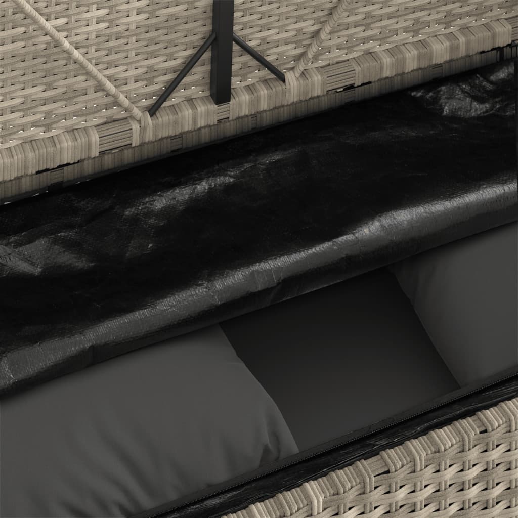 Tuinbank met kussens poly rattan lichtgrijs is nu te koop bij PeponiXL, paradijselijk wonen!