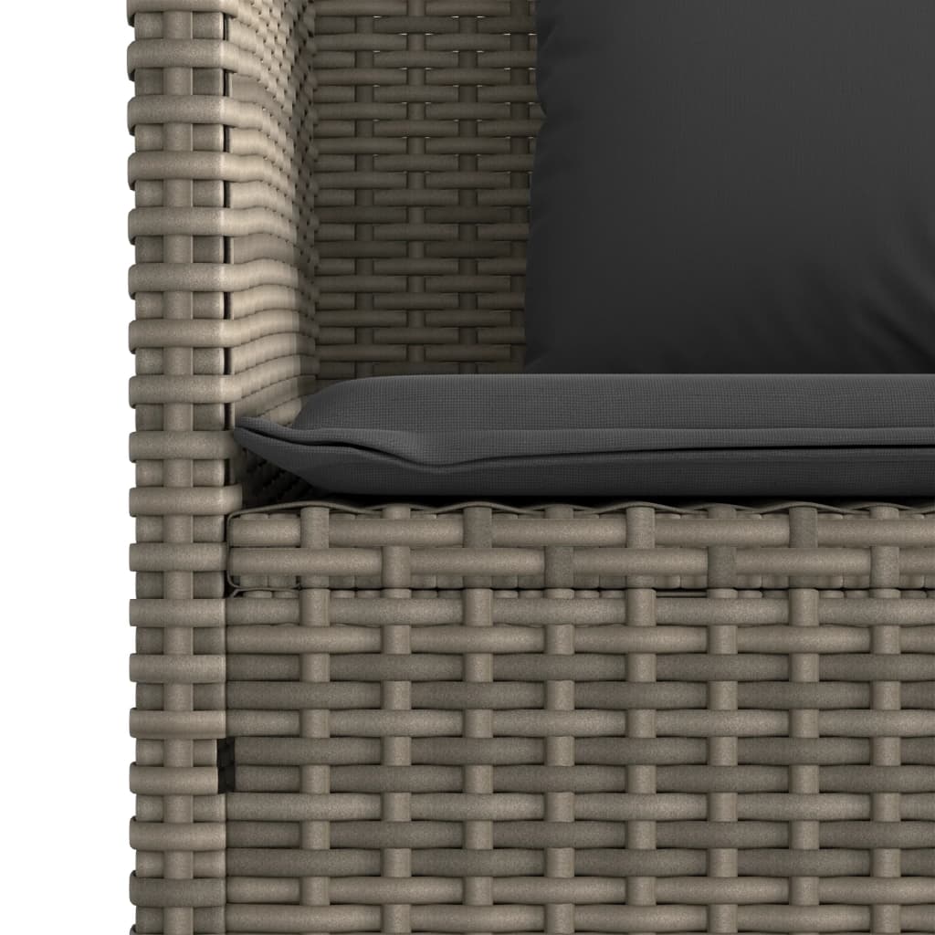 Tuinbank met kussens poly rattan grijs is nu te koop bij PeponiXL, paradijselijk wonen!