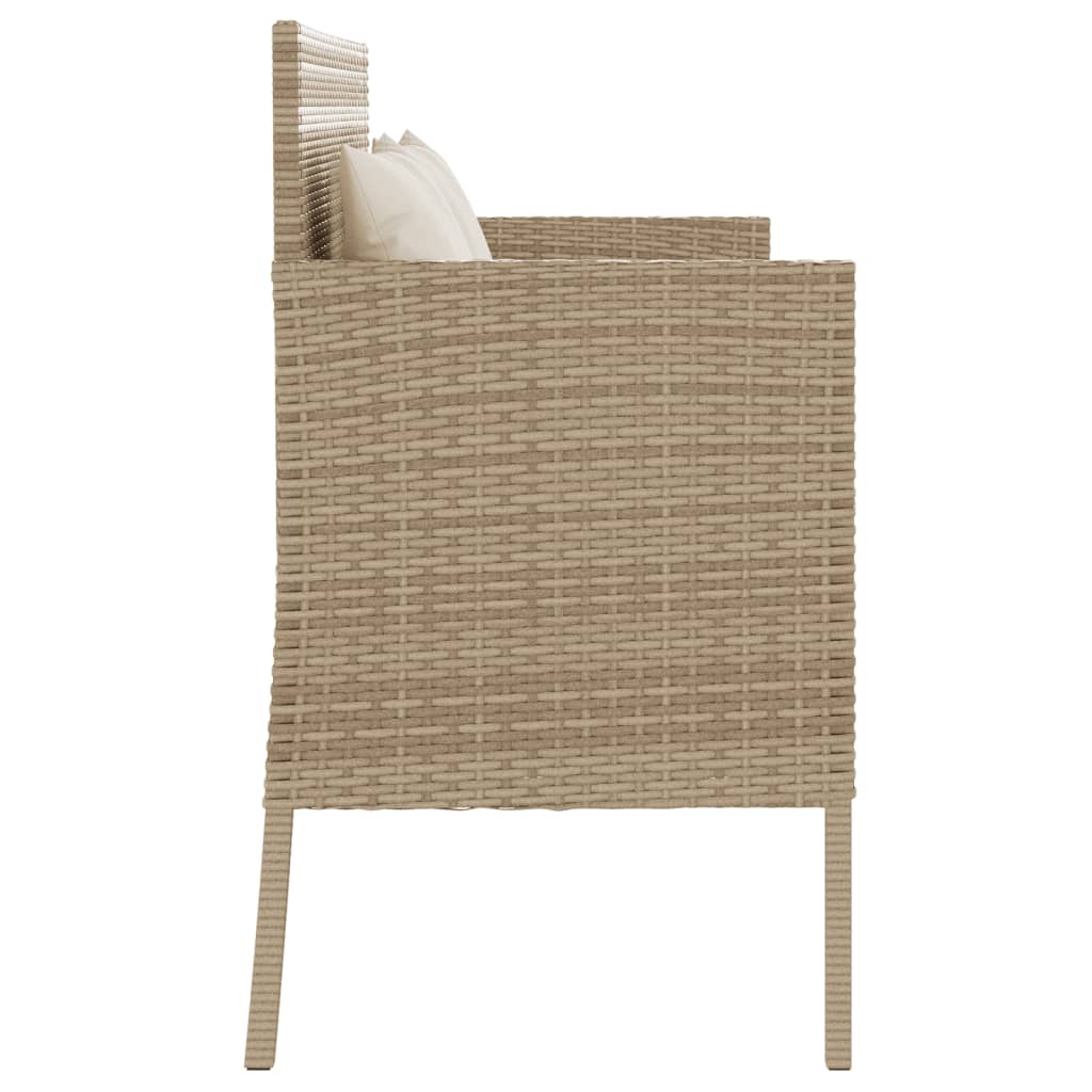 Tuinbank met kussens poly rattan beige is nu te koop bij PeponiXL, paradijselijk wonen!