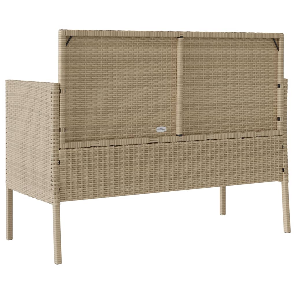 Tuinbank met kussens poly rattan beige is nu te koop bij PeponiXL, paradijselijk wonen!
