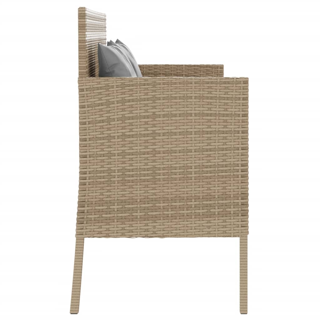 Tuinbank met kussens poly rattan beige is nu te koop bij PeponiXL, paradijselijk wonen!