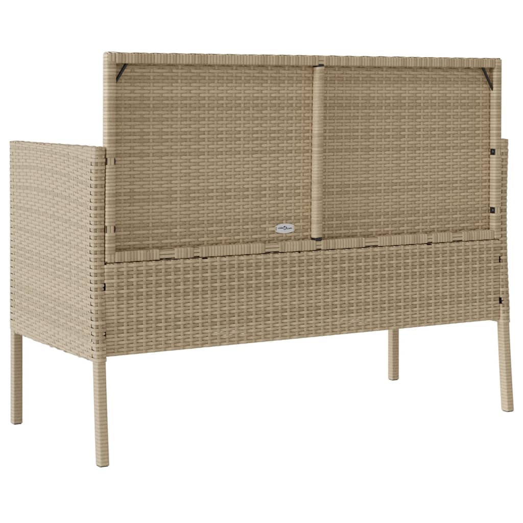 Tuinbank met kussens poly rattan beige is nu te koop bij PeponiXL, paradijselijk wonen!