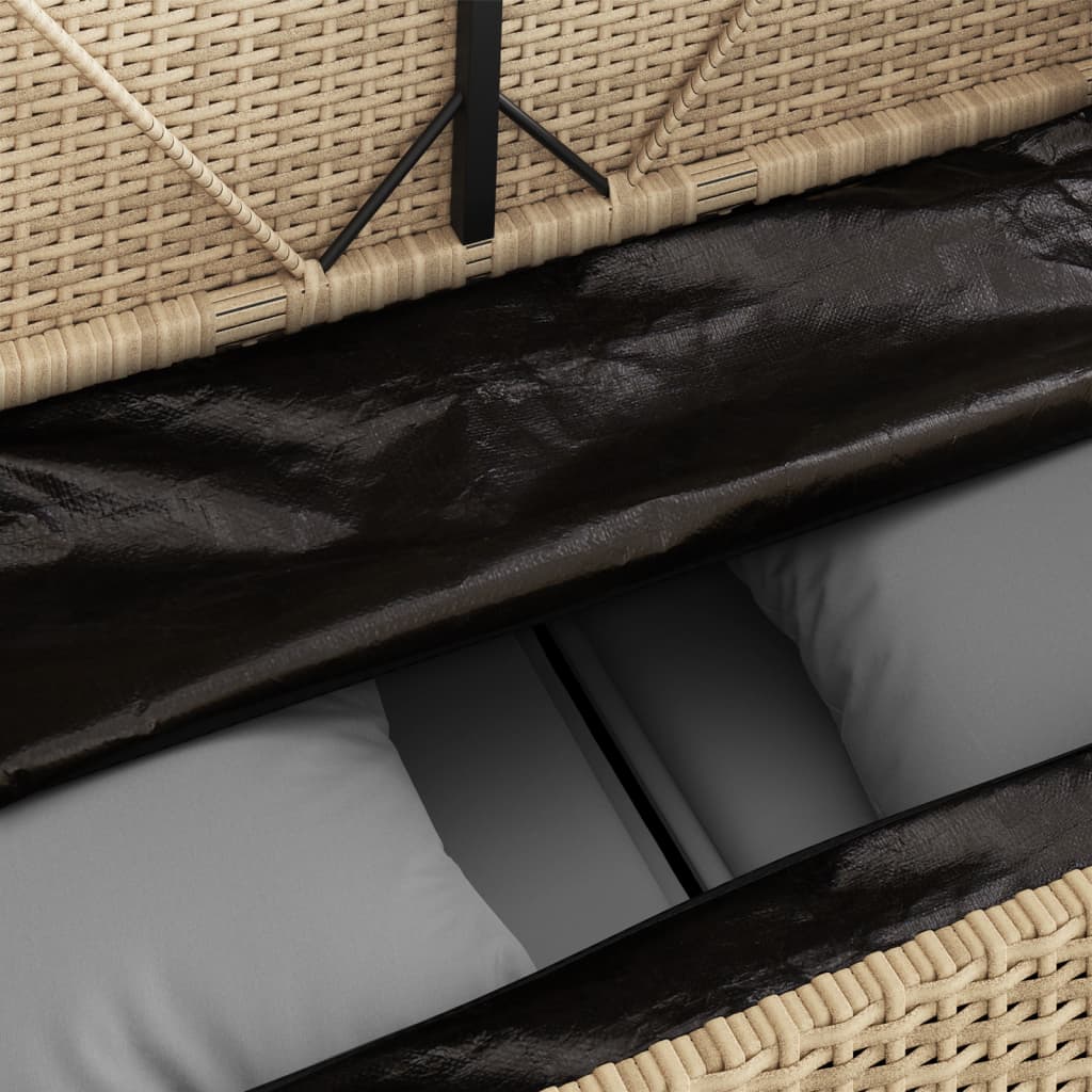 Tuinbank met kussens poly rattan beige is nu te koop bij PeponiXL, paradijselijk wonen!