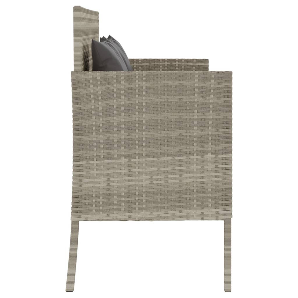 Tuinbank met kussens poly rattan lichtgrijs is nu te koop bij PeponiXL, paradijselijk wonen!