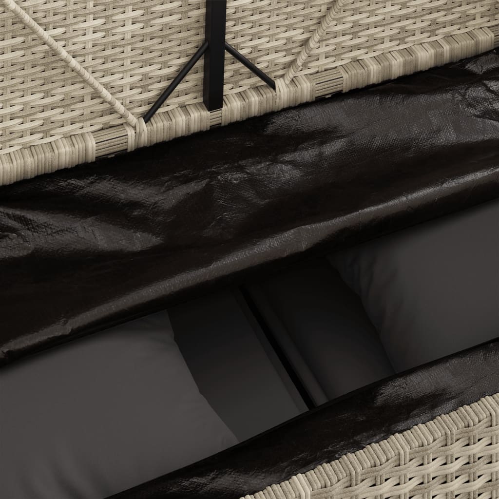 Tuinbank met kussens poly rattan lichtgrijs is nu te koop bij PeponiXL, paradijselijk wonen!