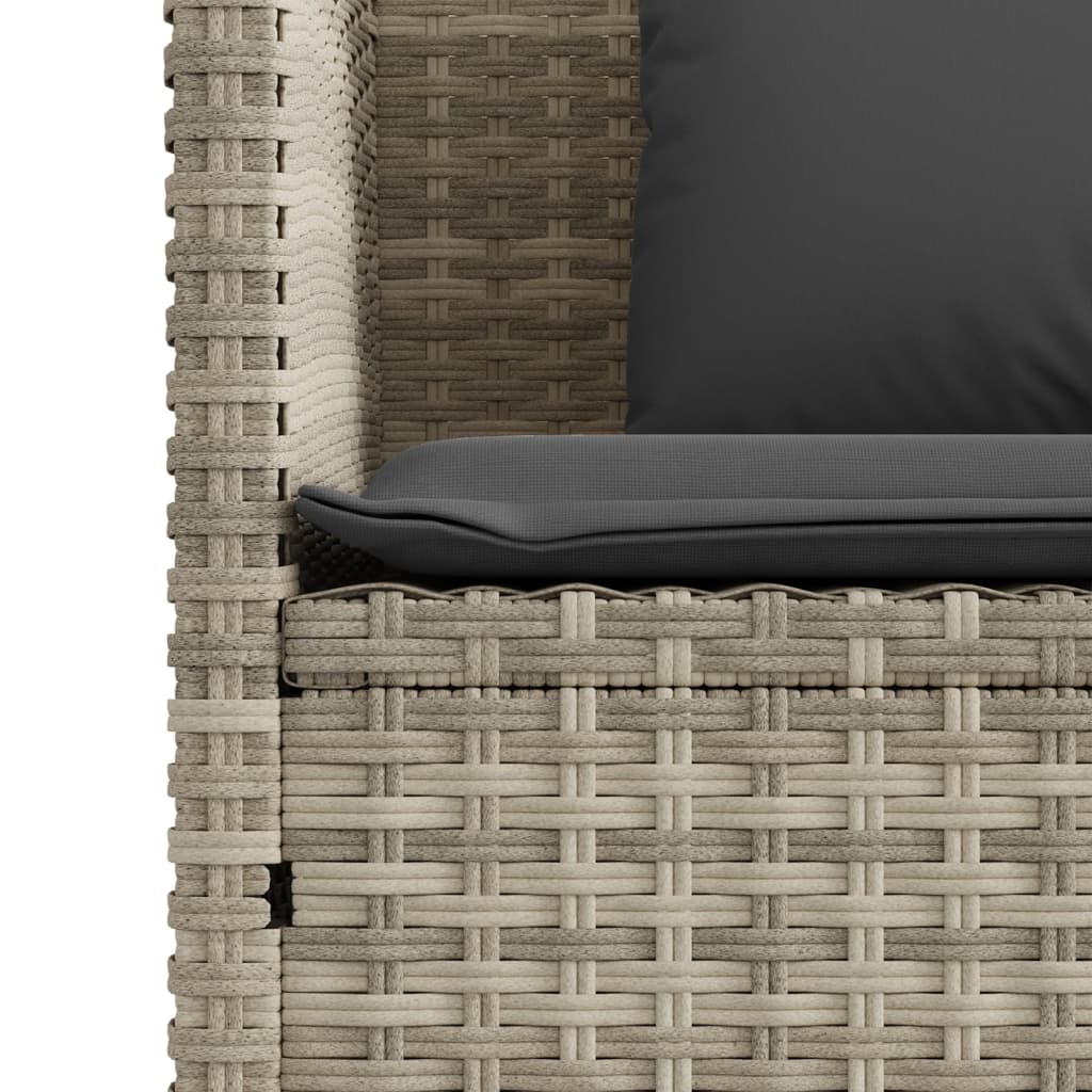 Tuinbank met kussens poly rattan lichtgrijs is nu te koop bij PeponiXL, paradijselijk wonen!