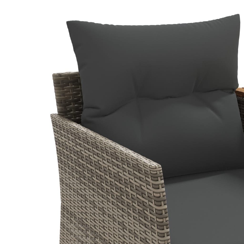 Tuinbank 2-zits met voetenbanken poly rattan grijs is nu te koop bij PeponiXL, paradijselijk wonen!