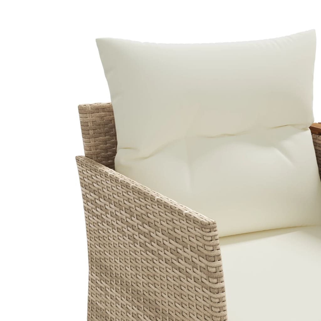 Tuinbank 2-zits met voetenbanken poly rattan beige is nu te koop bij PeponiXL, paradijselijk wonen!