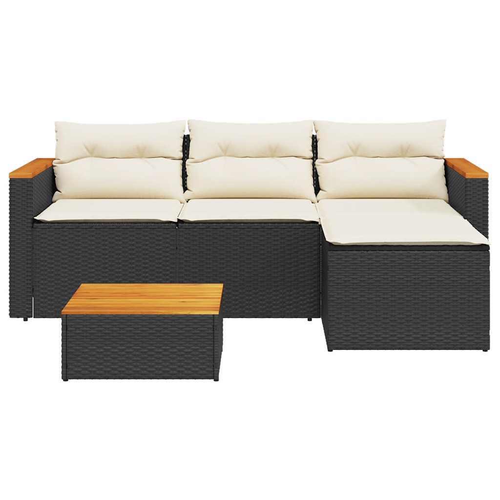 3-delige Loungeset met kussens poly rattan zwart is nu te koop bij PeponiXL, paradijselijk wonen!