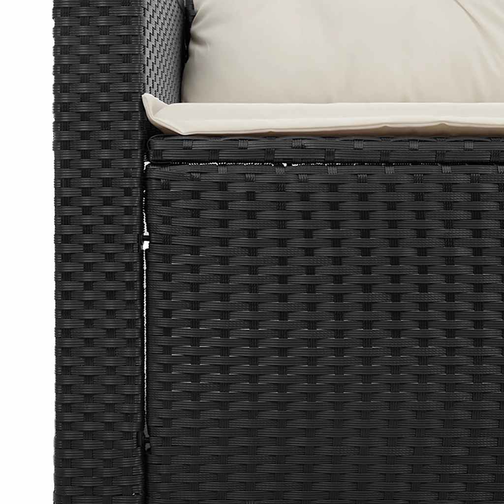 3-delige Loungeset met kussens poly rattan zwart is nu te koop bij PeponiXL, paradijselijk wonen!