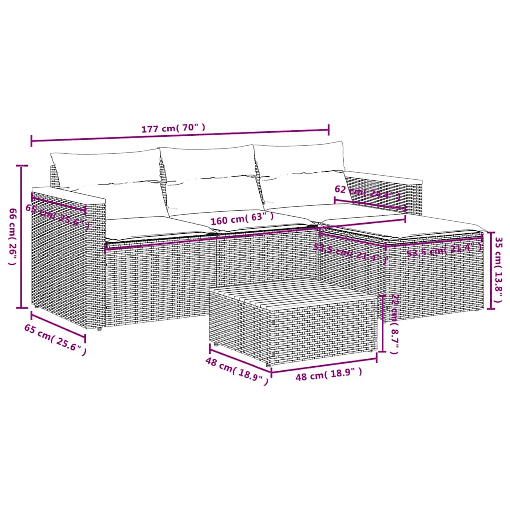 3-delige Loungeset met kussens poly rattan zwart is nu te koop bij PeponiXL, paradijselijk wonen!