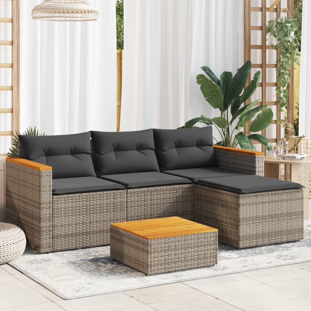 3-delige Loungeset met kussens poly rattan grijs is nu te koop bij PeponiXL, paradijselijk wonen!