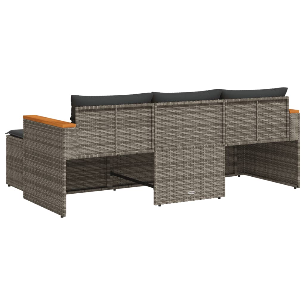 3-delige Loungeset met kussens poly rattan grijs is nu te koop bij PeponiXL, paradijselijk wonen!