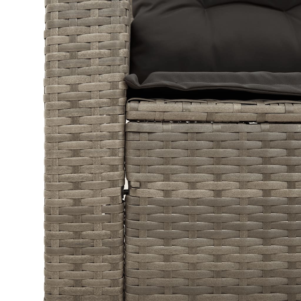 3-delige Loungeset met kussens poly rattan grijs is nu te koop bij PeponiXL, paradijselijk wonen!