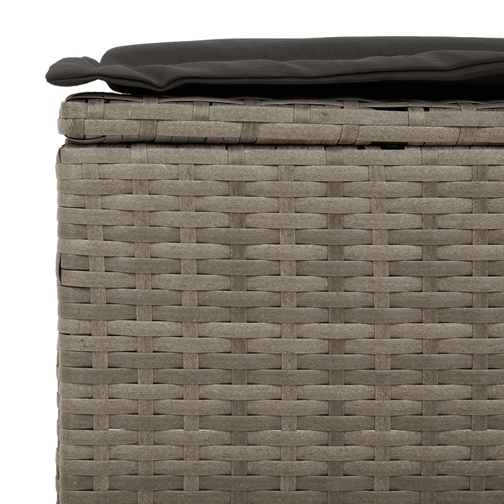3-delige Loungeset met kussens poly rattan grijs is nu te koop bij PeponiXL, paradijselijk wonen!