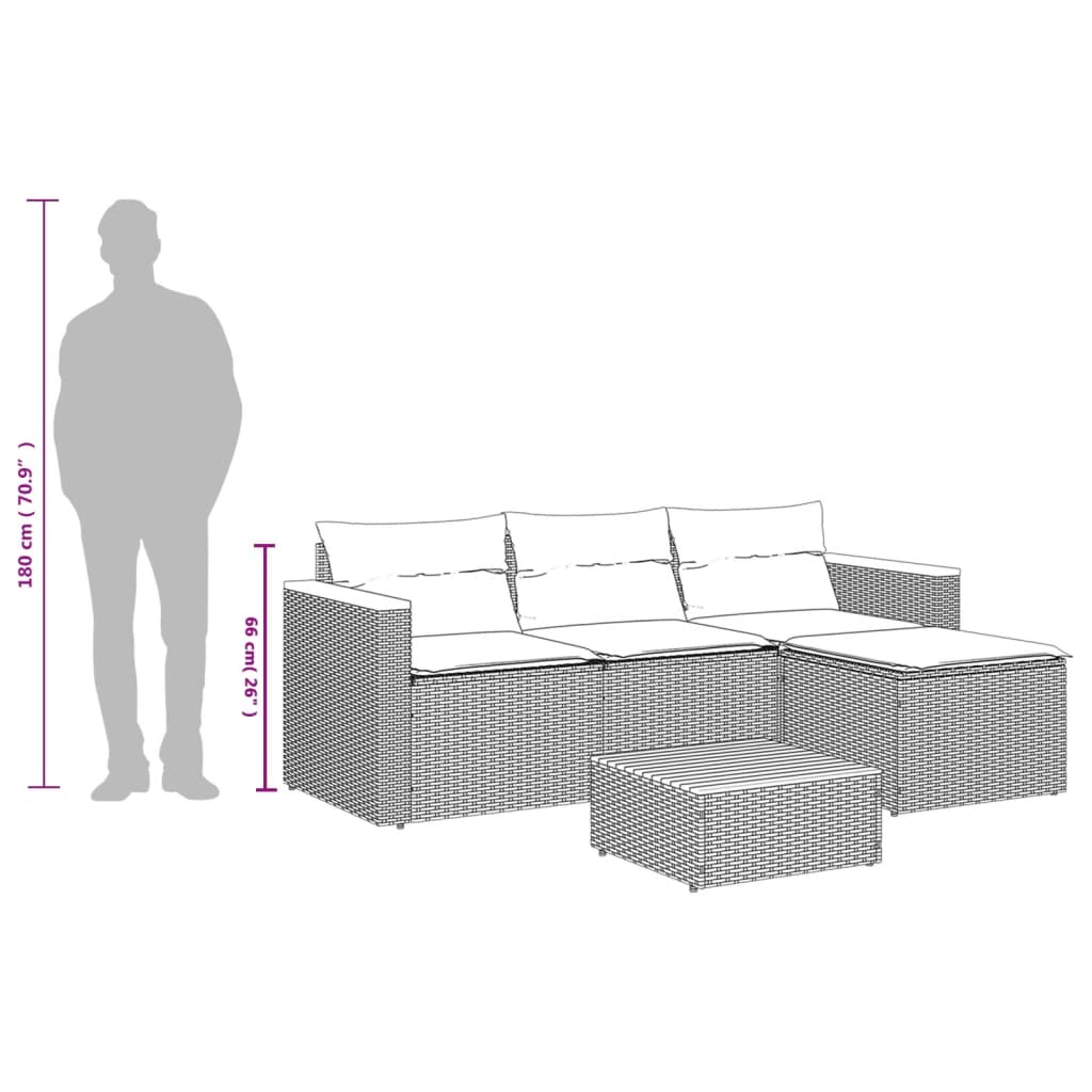 3-delige Loungeset met kussens poly rattan grijs is nu te koop bij PeponiXL, paradijselijk wonen!